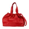 Samsoe & Samsoe Smooth Leather Crossbody Bag With Drawstring Top In Red