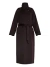 Samsoe & Samsoe Belted Double-breasted Coat In Black