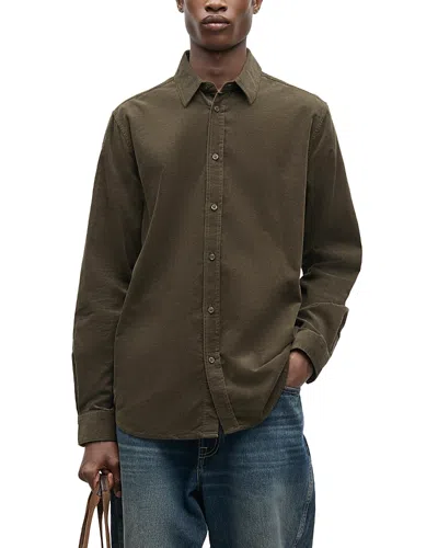 Samsoe & Samsoe Samse Samse Saliam Cotton Point Collar Shirt In Brown
