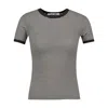 Samsoe & Samsoe Salinas Horizontal-stripe Ribbed T-shirt In Gray