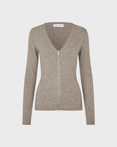 Samsoe & Samsoe Samsøe Samsøe Sanelo Zip Cardigan 15722 In Grey Melange