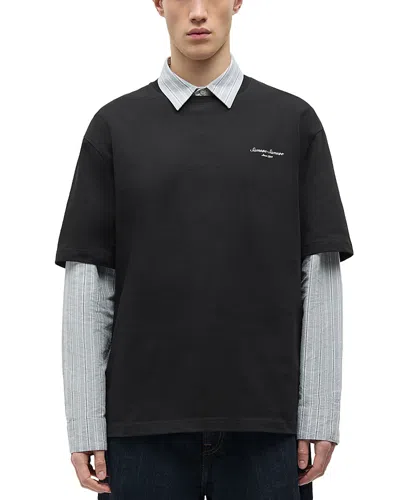 Samsoe & Samsoe Samse Samse Sauni Afterglow Logo Graphic T-shirt In Black