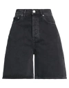Samsoe & Samsoe Samsøe Φ Samsøe Woman Denim Shorts Black Size 30 Organic Cotton In Black