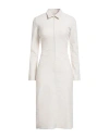 Samsoe & Samsoe Samsøe Φ Samsøe Woman Midi Dress Beige Size Xs Linen, Polyester, Ecovero Viscose, Elastane In White