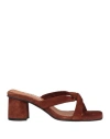 Samsoe & Samsoe Samsøe Φ Samsøe Woman Sandals Dark Brown Size 7 Leather In Brown
