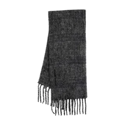 Samsoe & Samsoe Samsøe Samsøe Wool Check Scarf In Gray