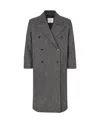 Samsoe & Samsoe Samsoe Samsoe Double-breasted Wool-blend Coat In Gray