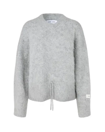 Samsoe & Samsoe Samsoe Samsoe Fuzzy Alpaca-blend Sweater In Grey Mel.