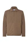 Samsoe & Samsoe Khaki Shirt Jacket With Primaloft Insulation In Brown