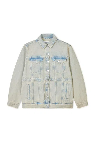 Samsoe & Samsoe Samsoe Samsoe Loose-fit Denim Jacket With Waist Drawstring In Blue