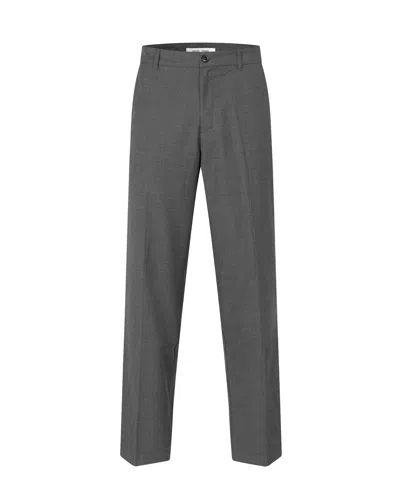 Samsoe & Samsoe Samsoe Samsoe Men's Tailored Wool Blend Trousers In Dark Grey Mel.