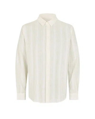 Samsoe & Samsoe Samsoe Samsoe Organic Cotton And Linen Blend Shirt - Men's Mini Style In White