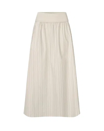 Samsoe & Samsoe Samsoe Samsoe Organic Cotton Mini Skirt For Women In Metallic