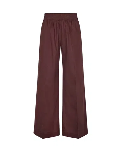 Samsoe & Samsoe Samsoe Samsoe Organic Cotton Trousers For Women - Ss26 Collection In Fudge