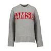 Samsoe & Samsoe Logo-intarsia Wool Sweater In Gray