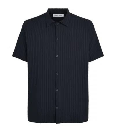 Samsoe & Samsoe Samsoe Samsoe Stretch-cotton Avan Shirt In Blue