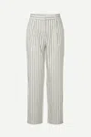 Samsoe & Samsoe Samsoe Samsoe Striped Viscose-blend Trousers In White