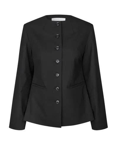 Samsoe & Samsoe Samsoe Samsoe Tailored Button-front Jacket In Black