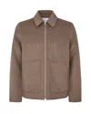 Samsoe & Samsoe Samsoe Samsoe Zip Front Wool Blend Jacket In Neutral