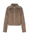 Samsoe & Samsoe Samsoe Samsoe Zip-front Cropped Jacket With Oversized Collar In Gray