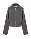 Samsoe & Samsoe Samsoe Samsoe Zip-front Wool-blend Sweater Jacket In Gray