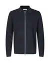 Samsoe & Samsoe Samsoe Samsoe Zip-up Lenzing Ecovero Viscose Cardigan In Blue