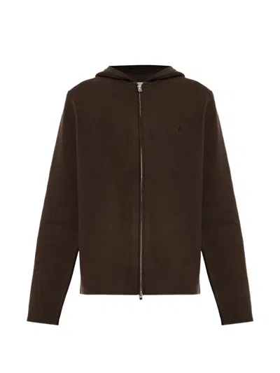 Samsoe & Samsoe Saniklas Zip-up Hoodie In Braun