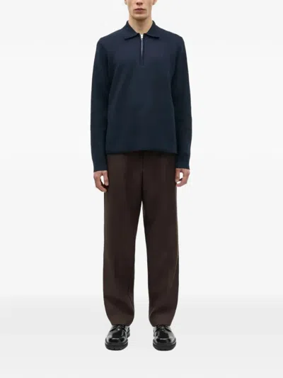 Samsoe & Samsoe Sanoah Pressed-crease Trousers In Brown