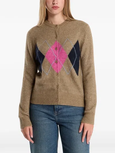 Samsoe & Samsoe Sanor Argyle-pattern Cardigan In Brown