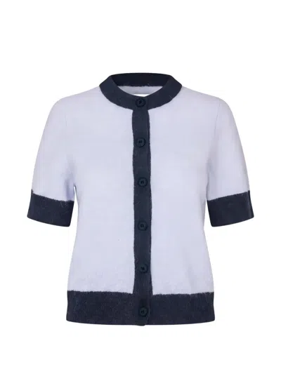 Samsoe & Samsoe Sanoura Round-neck Cardigan In Gray