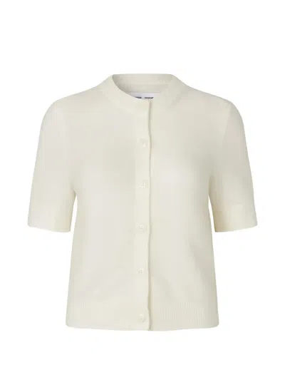 Samsoe & Samsoe Sanoura Short-sleeve Cardigan In White