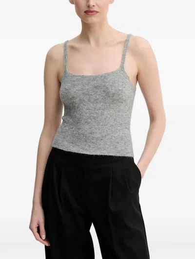 Samsoe & Samsoe Sanoura Square-neck Top In Grey