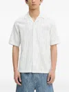 Samsoe & Samsoe Saoscar Ap Striped Short-sleeve Shirt In White
