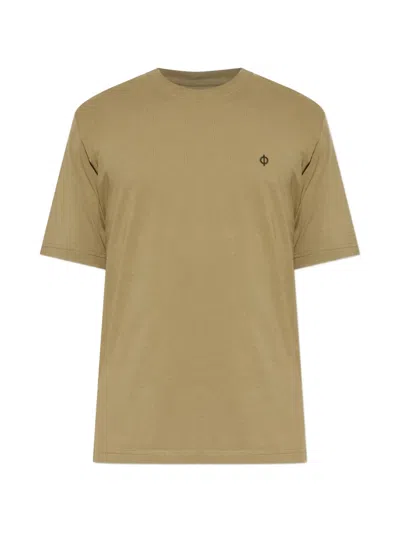 Samsoe & Samsoe Saotto Embroidered-logo T-shirt In Gold