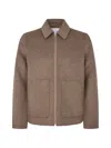 Samsoe & Samsoe Samsoe Samsoe Zip Front Wool Blend Jacket In Brown