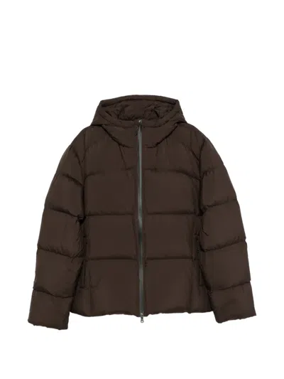 Samsoe & Samsoe Sapax Hooded Puffer Jacket In Brown
