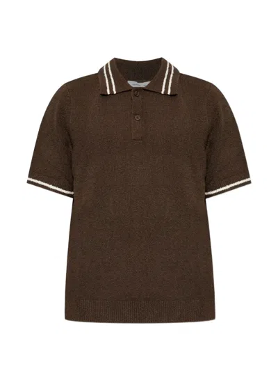 Samsoe & Samsoe Sapedro Striped-trim Polo Shirt In Animal Print