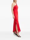 Samsoe & Samsoe Womens Flame Scarlet Samarina Asymmetric Woven Midi Dress Xs In Red