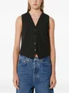 Samsoe & Samsoe Saramona Button Pinstripe Top In Black