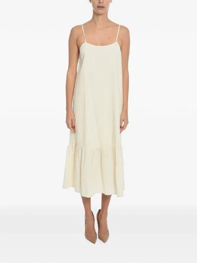 Samsoe & Samsoe Sarasa Ruffled Midi Dress In Neutrals