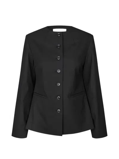 Samsoe & Samsoe Sarhino Button-fastening Blazer In Black