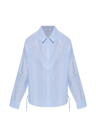 Samsoe & Samsoe Sarita Striped Drawstring-hem Shirt In Blue