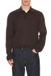 Samsoe & Samsoe Sarowan Long Sleeve Polo In Brown