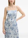 Samsoe & Samsoe Sasage Side-split Maxi Dress In Blue