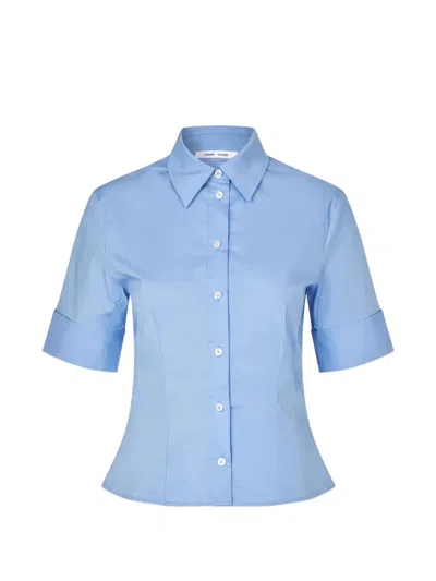 Samsoe & Samsoe Sasky Short-sleeve Shirt In Blue