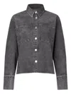 Samsoe & Samsoe Cropped Denim Jacket With Patch Pockets And Relaxed Fit In Gray