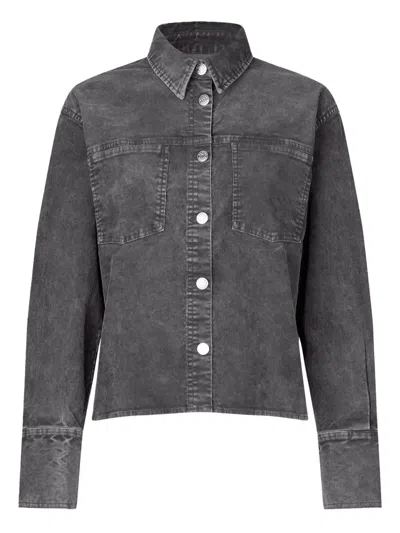 Samsoe & Samsoe Sasofie Corduroy Chest-pocket Shirt In Gray