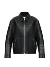 Samsoe & Samsoe Sastevie Leather Jacket In Black
