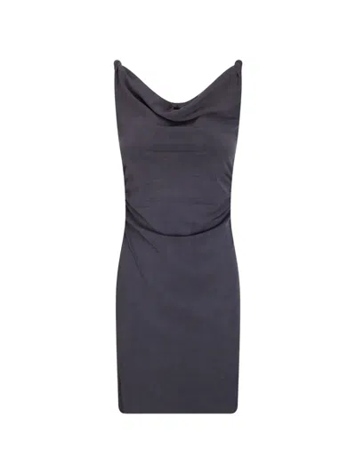 Samsoe & Samsoe Sasusanna Draped Minidress In Gray