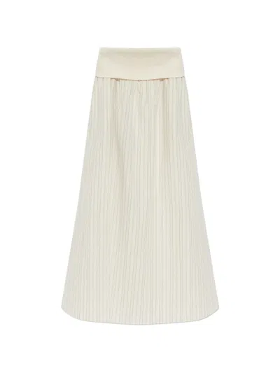 Samsoe & Samsoe Sathea Striped Maxi Skirt In Neutral